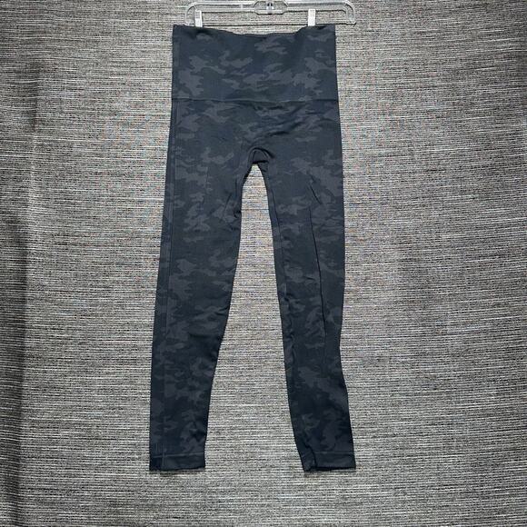 Spanx Pants Women's Size L Blue Green Camoflauge Look At Mew Now Seamless - Picture 1 of 12